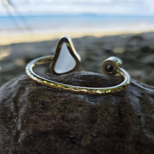 Load image into Gallery viewer, READY TO SHIP Civa Fiji Saltwater Bezel Set Pearl &amp; Seaglass Cuff - 14k Gold Fill FJD$
