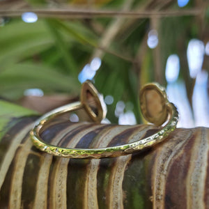 READY TO SHIP Bezel Set Shell Cuff - 14k Gold Fill FJD$