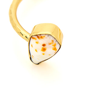 READY TO SHIP Civa Fiji Saltwater Bezel Set Pearl & Shell Cuff - 14k Gold Fill FJD$