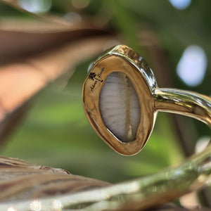 READY TO SHIP Civa Fiji Saltwater Bezel Set Pearl & Shell Cuff - 14k Gold Fill FJD$