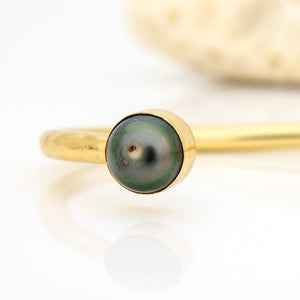 READY TO SHIP Civa Fiji Saltwater Bezel Set Pearl & Shell Cuff - 14k Gold Fill FJD$