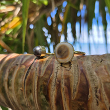 Load image into Gallery viewer, READY TO SHIP Civa Fiji Saltwater Bezel Set Pearl &amp; Shell Cuff - 14k Gold Fill FJD$
