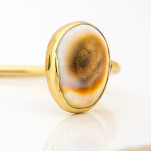 READY TO SHIP Civa Fiji Saltwater Bezel Set Pearl & Shell Cuff - 14k Gold Fill FJD$