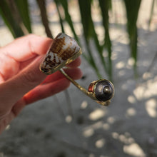 Load image into Gallery viewer, READY TO SHIP Civa Fiji Saltwater Bezel Set Pearl &amp; Shell Cuff - 14k Gold Fill FJD$
