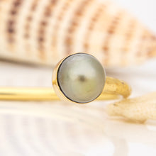 Load image into Gallery viewer, READY TO SHIP Civa Fiji Saltwater Bezel Set Pearl &amp; Shell Cuff - 14k Gold Fill FJD$
