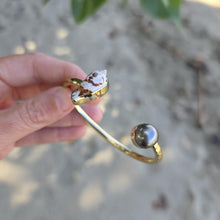 Load image into Gallery viewer, READY TO SHIP Civa Fiji Saltwater Bezel Set Pearl &amp; Shell Cuff - 14k Gold Fill FJD$
