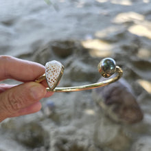 Load image into Gallery viewer, READY TO SHIP Civa Fiji Saltwater Bezel Set Pearl &amp; Shell Cuff - 14k Gold Fill FJD$

