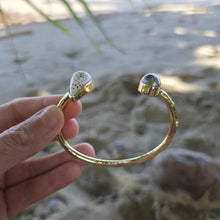 Load image into Gallery viewer, READY TO SHIP Civa Fiji Saltwater Bezel Set Pearl &amp; Shell Cuff - 14k Gold Fill FJD$
