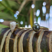 Load image into Gallery viewer, READY TO SHIP Civa Fiji Saltwater Bezel Set Pearl &amp; Shell Cuff - 14k Gold Fill FJD$
