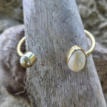 Load image into Gallery viewer, READY TO SHIP Civa Fiji Saltwater Bezel Set Pearl &amp; Shell Cuff - 14k Gold Fill FJD$
