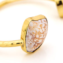 Load image into Gallery viewer, READY TO SHIP Civa Fiji Saltwater Bezel Set Pearl &amp; Shell Cuff - 14k Gold Fill FJD$
