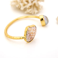 Load image into Gallery viewer, READY TO SHIP Civa Fiji Saltwater Bezel Set Pearl &amp; Shell Cuff - 14k Gold Fill FJD$
