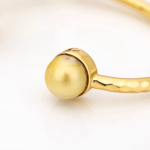 READY TO SHIP Civa Fiji Saltwater Bezel Set Pearl & Shell Cuff - 14k Gold Fill FJD$