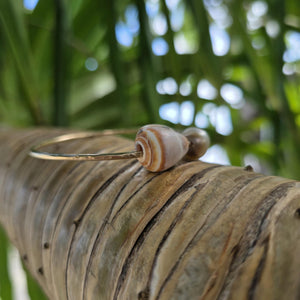 READY TO SHIP Closed Bangle 14k Gold Fill with Civa Fiji Saltwater Pearl & Shell - FJD$