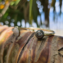 Load image into Gallery viewer, READY TO SHIP Civa Fiji Saltwater Bezel Set Pearl &amp; Shell Cuff - 14k Gold Fill FJD$

