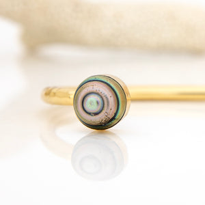 READY TO SHIP Civa Fiji Saltwater Bezel Set Pearl & Shell Cuff - 14k Gold Fill FJD$