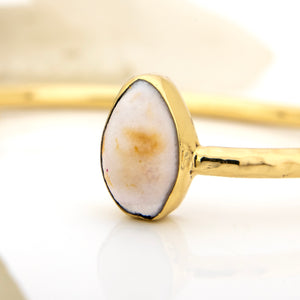 READY TO SHIP Civa Fiji Saltwater Bezel Set Pearl & Shell Cuff - 14k Gold Fill FJD$