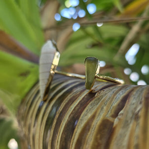 READY TO SHIP Bezel Set Seaglass & Shell Cuff - 14k Gold Fill FJD$