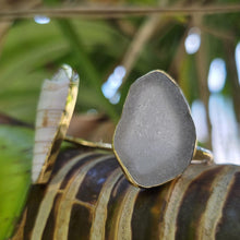Load image into Gallery viewer, READY TO SHIP Bezel Set Seaglass &amp; Shell Cuff - 14k Gold Fill FJD$
