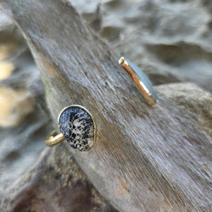 READY TO SHIP Bezel Set Seaglass & Shell Cuff - 14k Gold Fill FJD$