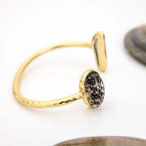 READY TO SHIP Bezel Set Seaglass & Shell Cuff - 14k Gold Fill FJD$