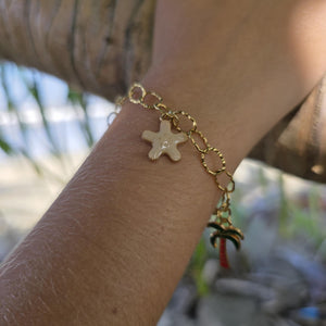 READY TO SHIP Tropical Charm Bracelet  - Gold Plated FJD$