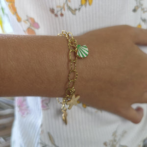READY TO SHIP Tropical Charm Bracelet  - Gold Plated FJD$