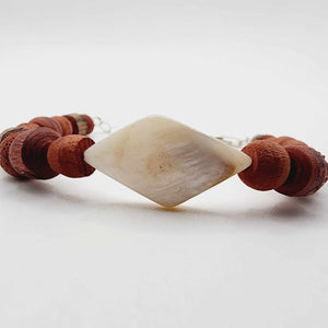 READY TO SHIP Mother of Pearl & Wooden Bead Bracelet - FJD$