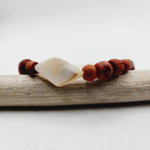 READY TO SHIP Mother of Pearl & Wooden Bead Bracelet - FJD$