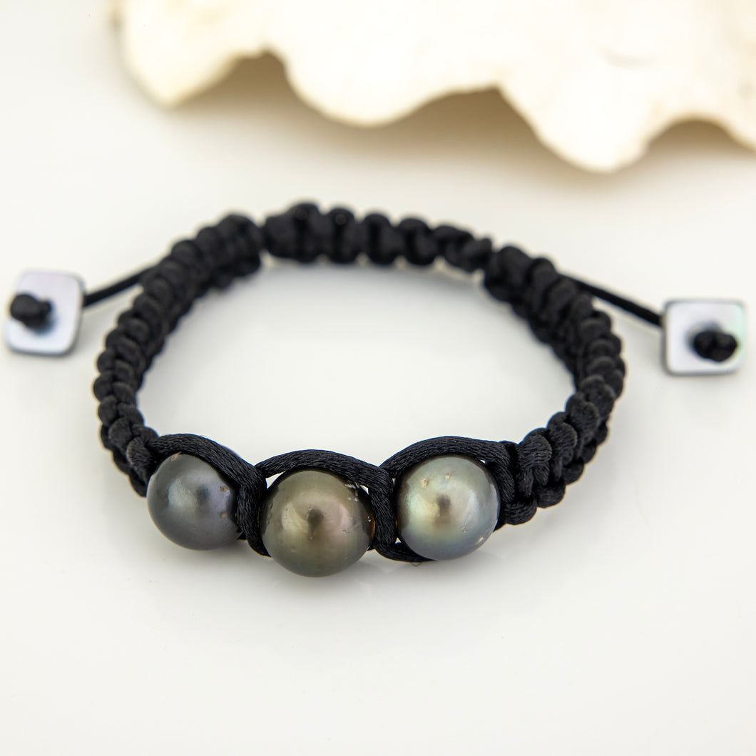READY TO SHIP Unisex Civa Fiji Pearl Trio Bracelet - Nylon FJD$