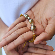 Load image into Gallery viewer, READY TO SHIP Unisex Civa Fiji Pearl Trio Bracelet - Nylon &amp; 14k Gold Fill FJD$
