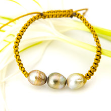 Load image into Gallery viewer, READY TO SHIP Unisex Civa Fiji Pearl Trio Bracelet - Nylon FJD$
