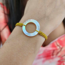 Load image into Gallery viewer, READY TO SHIP Unisex Circle Mother of Pearl Nylon Bracelet - FJD$
