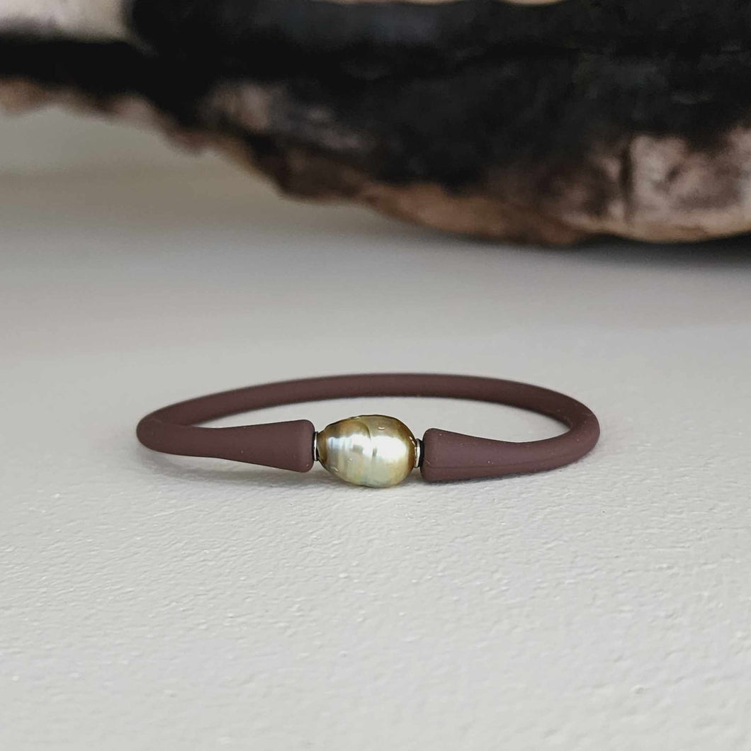READY TO SHIP Unisex Civa Fiji Pearl Bracelet - Soft Stretch Rubber FJD$