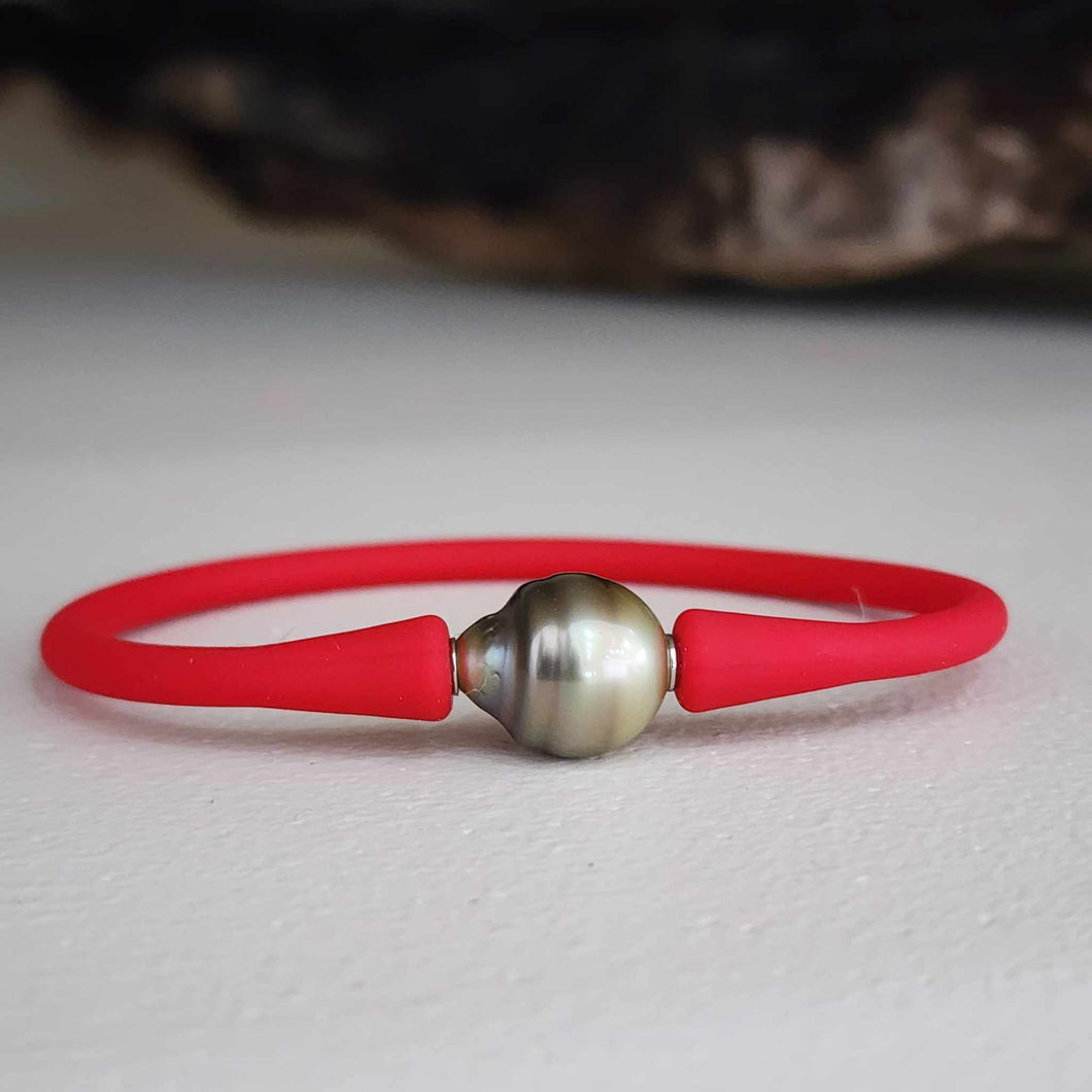READY TO SHIP Unisex Civa Fiji Pearl Bracelet - Soft Stretch Rubber FJD$