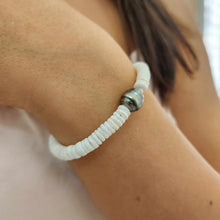 Load image into Gallery viewer, READY TO SHIP Fiji Saltwater Pearl &amp; Shell Bracelet in 925 Sterling Silver - FJD$
