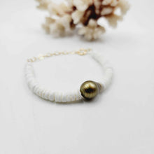Load image into Gallery viewer, READY TO SHIP Fiji Saltwater Pearl &amp; Shell Bracelet in 14k Gold Fill - FJD$
