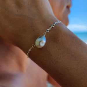 READY TO SHIP Fiji Saltwater Baroque Pearl Bracelet - 925 Sterling Silver FJD$