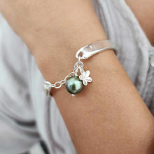 Load image into Gallery viewer, READY TO SHIP Graded Civa Fiji Pearl &amp; Frangipani Charm Bracelet - 925 Sterling Silver FJD$
