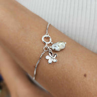 READY TO SHIP Civa Fiji Pearl & Charm Bracelet in 925 Sterling Silver - FJD$