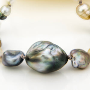 READY TO SHIP Civa Fiji Keshi & Baroque Pearl Bracelet - 925 Sterling Silver FJD$