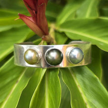 Load image into Gallery viewer, READY TO SHIP Civa Fiji Saltwater Bezel Set Pearl Cuff - 925 Sterling Silver FJD$
