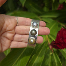 Load image into Gallery viewer, READY TO SHIP Civa Fiji Saltwater Bezel Set Pearl Cuff - 925 Sterling Silver FJD$
