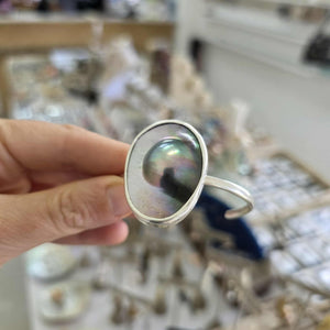 READY TO SHIP Fiji Mabe Pearl Cuff - 925 Sterling Silver FJD$