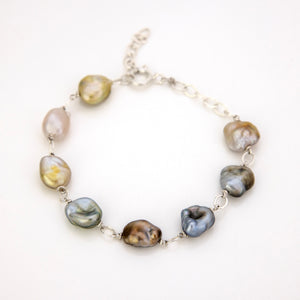 READY TO SHIP Civa Fiji Keshi Pearl Bracelet - 925 Sterling Silver FJD$