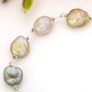 READY TO SHIP Civa Fiji Keshi Pearl Bracelet - 925 Sterling Silver FJD$