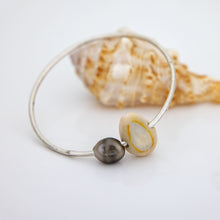 Load image into Gallery viewer, READY TO SHIP Civa Fiji Saltwater Pearl &amp; Shell Bangle - 925 Sterling Silver FJD$
