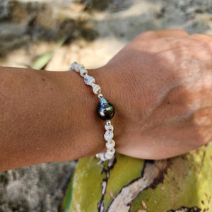 READY TO SHIP Civa Fiji Saltwater Pearl & Shell Bracelet - 925 Sterling Silver FJD$