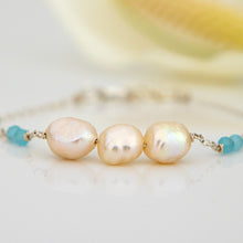 Load image into Gallery viewer, READY TO SHIP Glass Bead &amp; Freshwater Pearl Bracelet - 925 Sterling Silver FJD$
