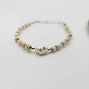 READY TO SHIP Freshwater Pearl & Shell Bracelet - 925 Sterling Silver FJD$